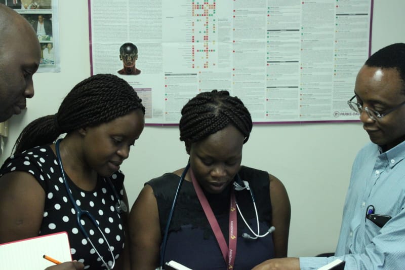 Dr Lawrence Mubaiwa (far right) with some of the 2018 Fellows (from left) Dr Lionel Nyamurenje; Dr Davidzo Murigo-Shumba and Dr Meryline Ndlovu.