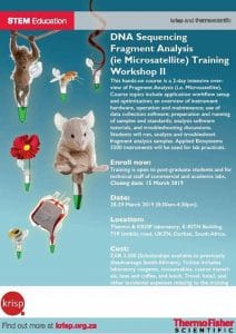 DNA Sequencing Fragment Analysis Training Workshop
