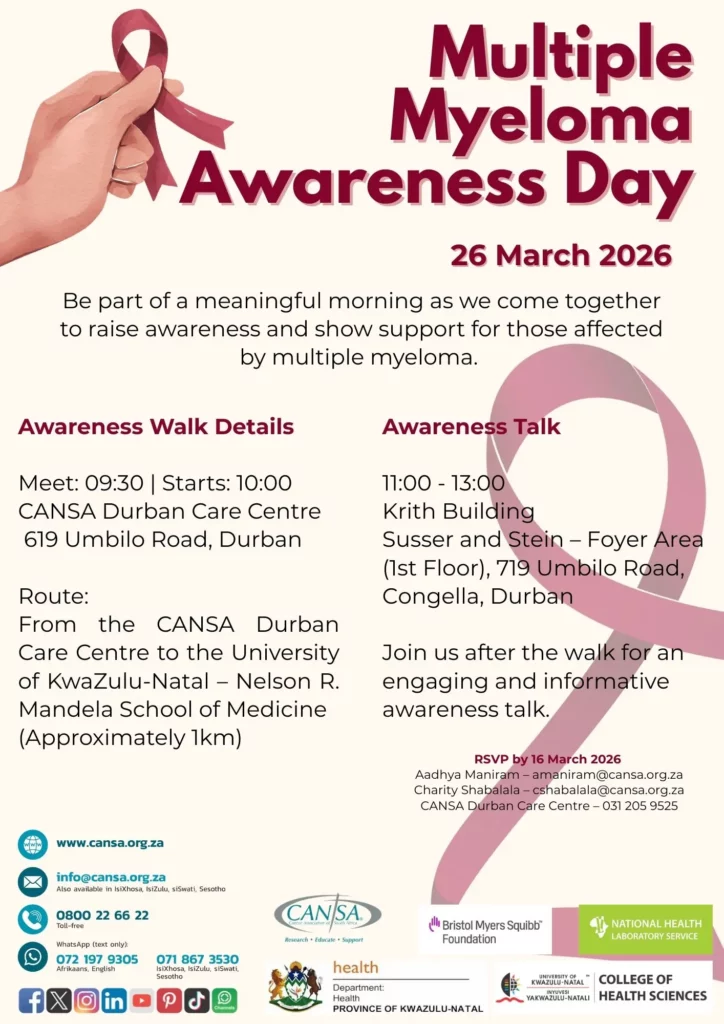 CANSA Multiple Myeloma Awareness Day 26 Mar 2026